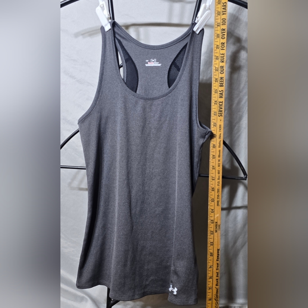 Women Under Armour Large Charcoal Heat Gear Performance Top